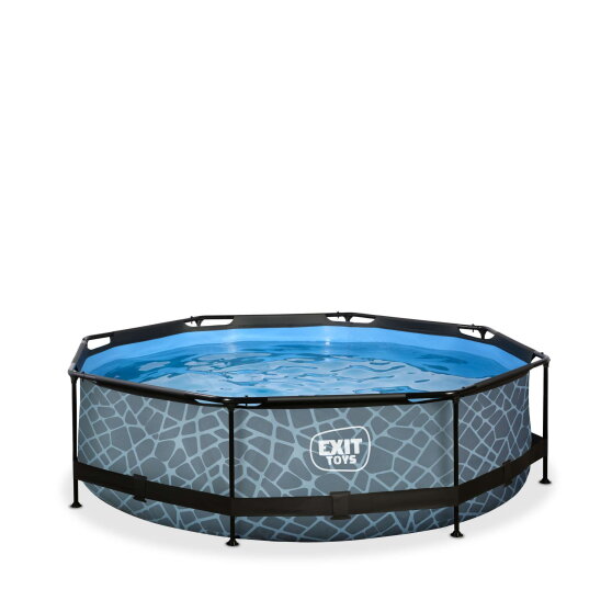 EXIT Stone pool 10ft x 30in with filter pump - grey