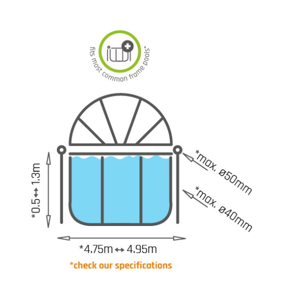 EXIT pool dome ECO ø488cm - universel - universal