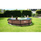 EXIT Black Wood pool ø360x76cm with filter pump and dome - black