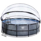EXIT Stone pool 15ft x 48in with sand filter pump and dome - grey