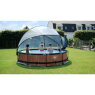 EXIT Black Wood pool ø360x76cm with filter pump and dome - black