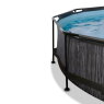 EXIT Black Wood pool ø244x76cm with filter pump and canopy - black